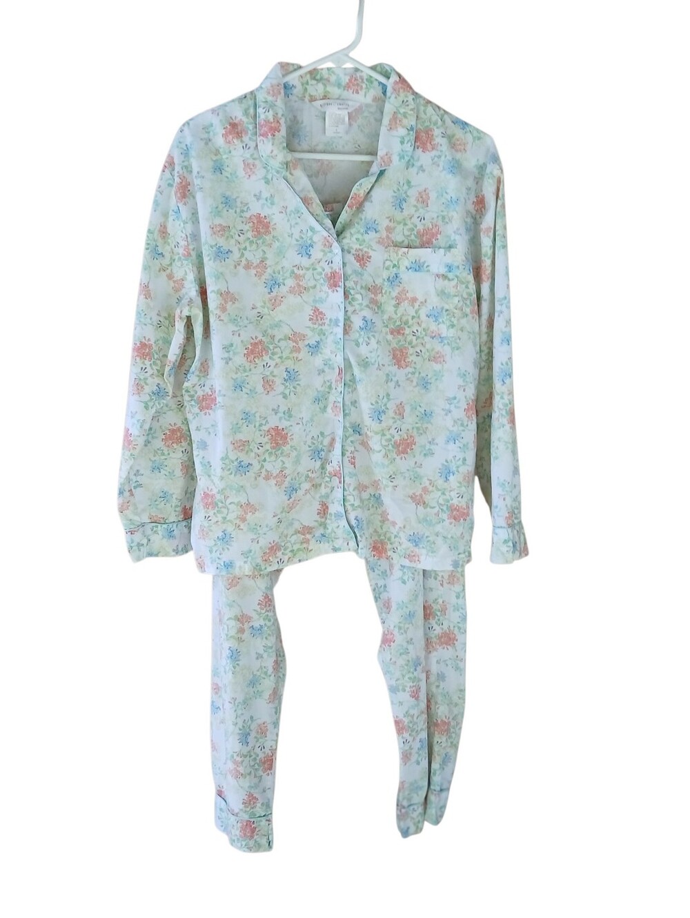 Gilligan & O' Malley Blue & Pink Floral Pajama Set Large